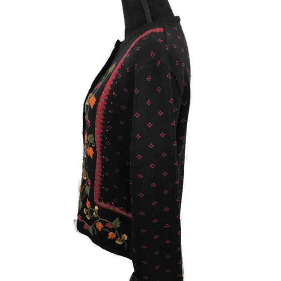 Damart Autumn Floral Knit Cardigan 